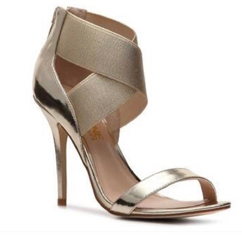 Madeline Girl | silver ankle wrap heel